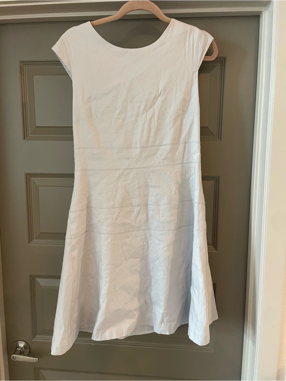 ANTONIO MELANI greyish blue Cap-Sleeve A-Line Dress